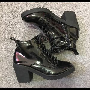 Rampage Hartman Black Patent Heeled Boots